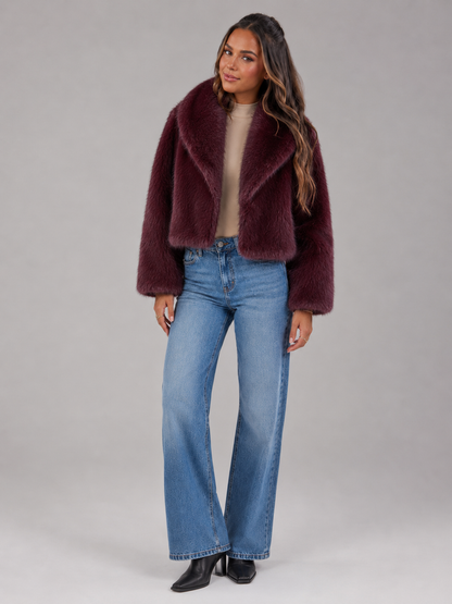 Imogen Faux Fur Jacket - full length view