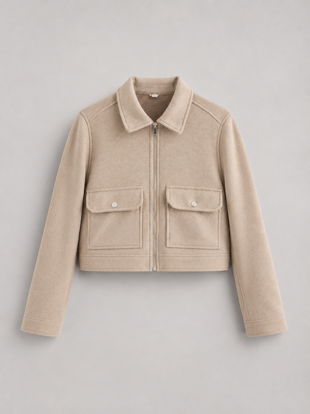 Ines Faux Leather Utility Jacket - pocket and collar detail