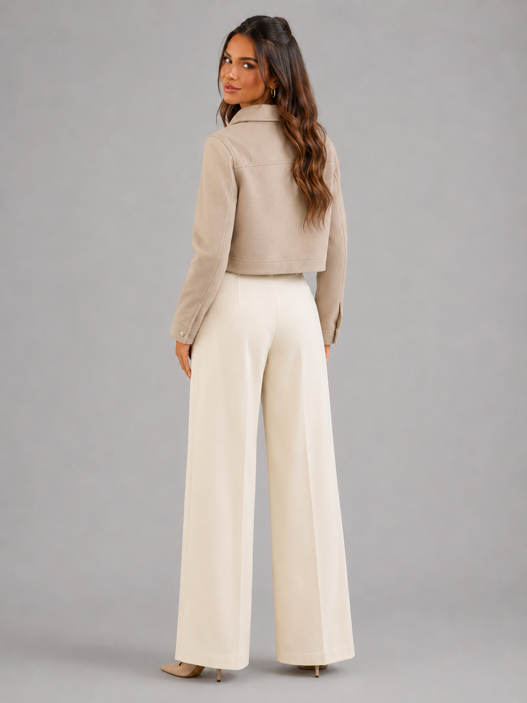 Ines Faux Leather Utility Jacket - back view