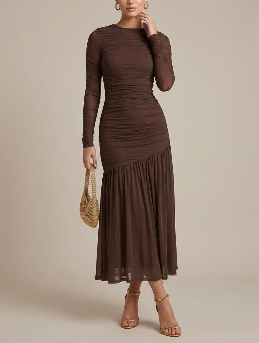 Eleanor Drop Waist Midi Dress - side view