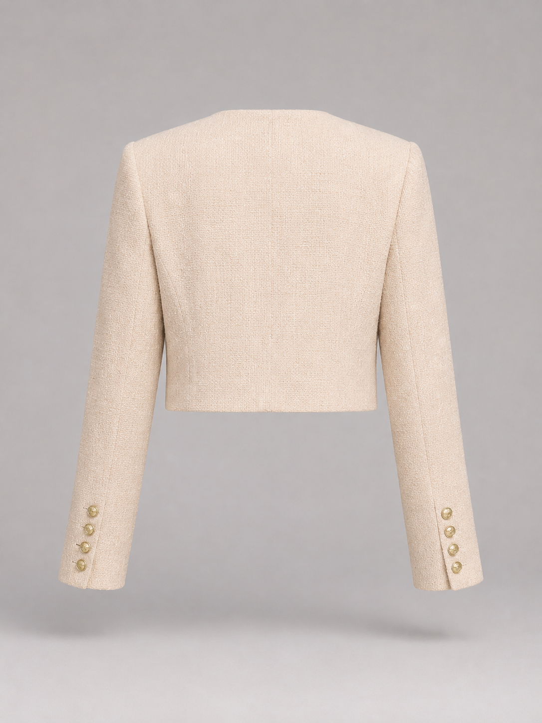 Marielle Tweed Cropped Jacket - white styled view