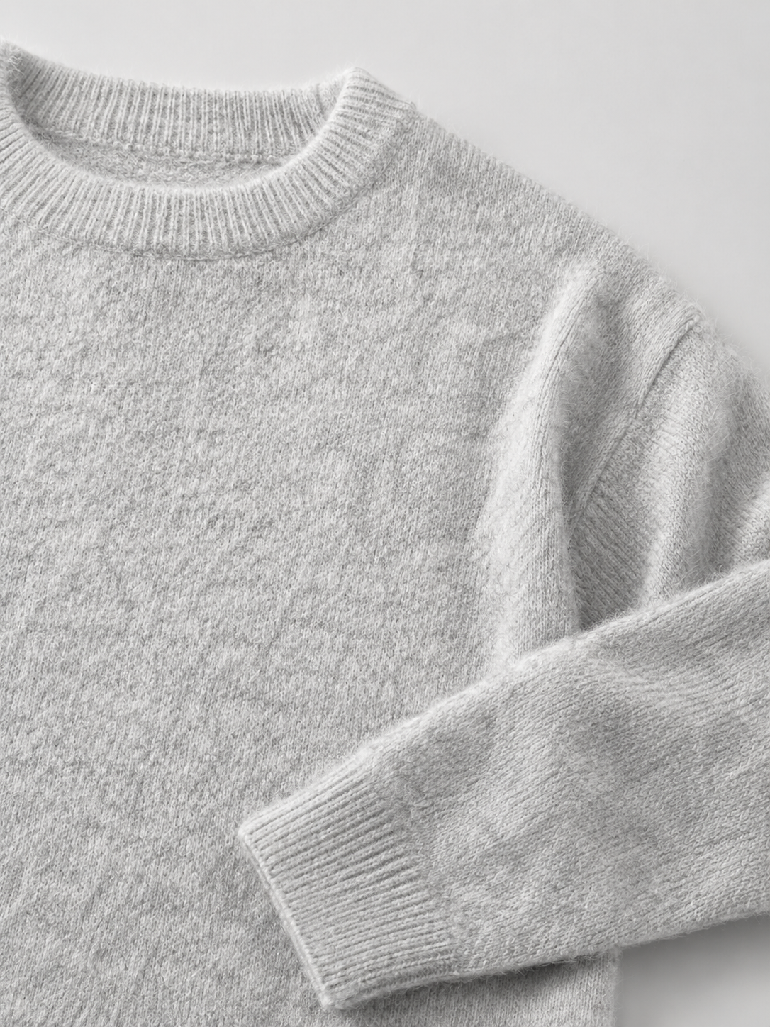 Nell Fuzzy Knit Crew Neck Sweater - side view