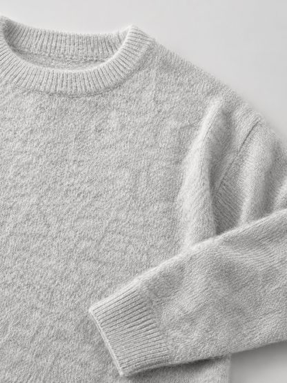 Nell Fuzzy Knit Crew Neck Sweater - side view