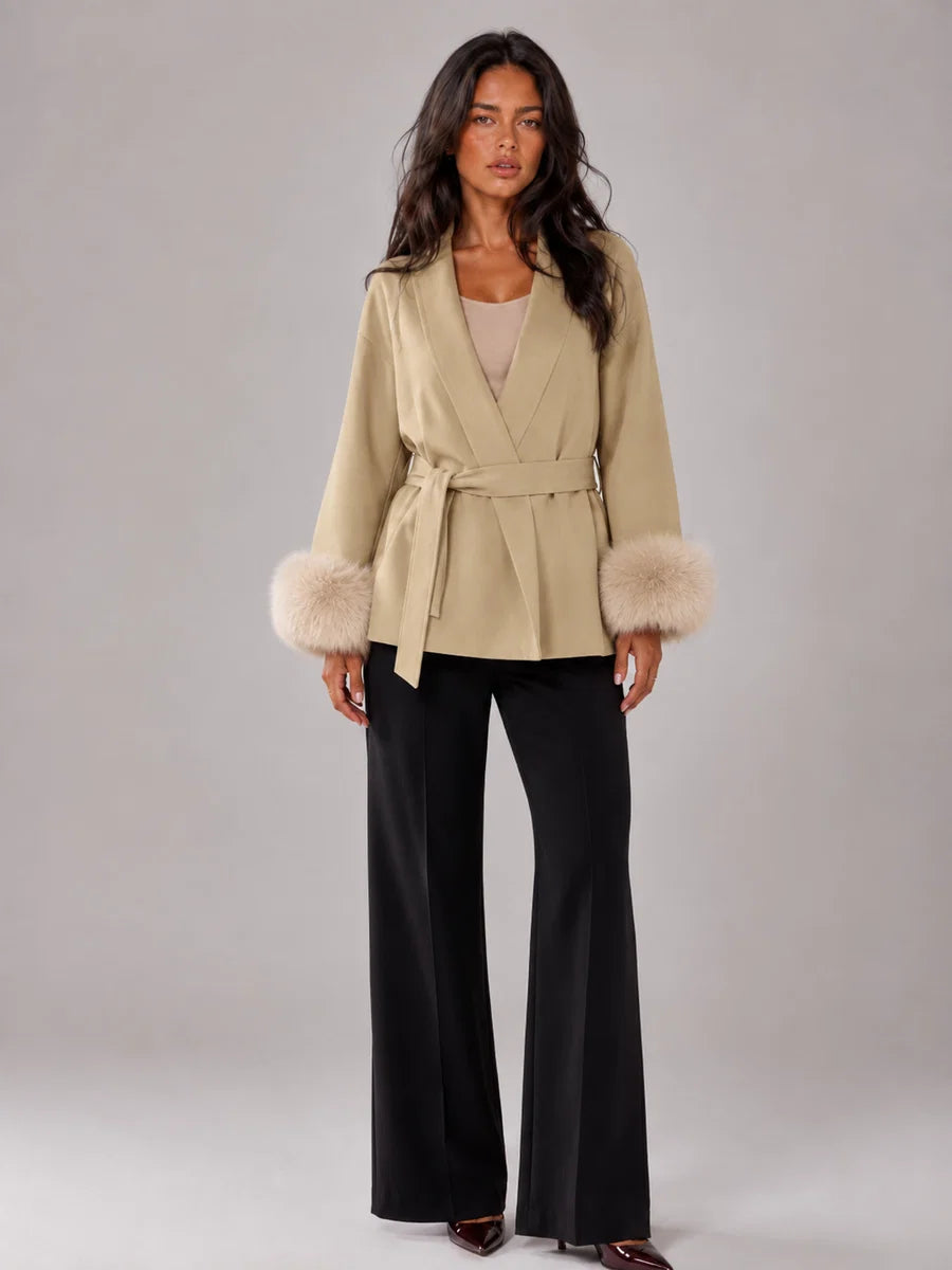 Odile | Wrapped for Refined Winters – Faux Fur Cuff Coat