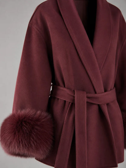 Odile | Wrapped for Refined Winters – Faux Fur Cuff Coat