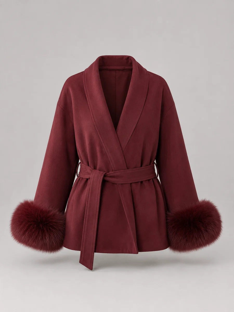 Odile | Wrapped for Refined Winters – Faux Fur Cuff Coat
