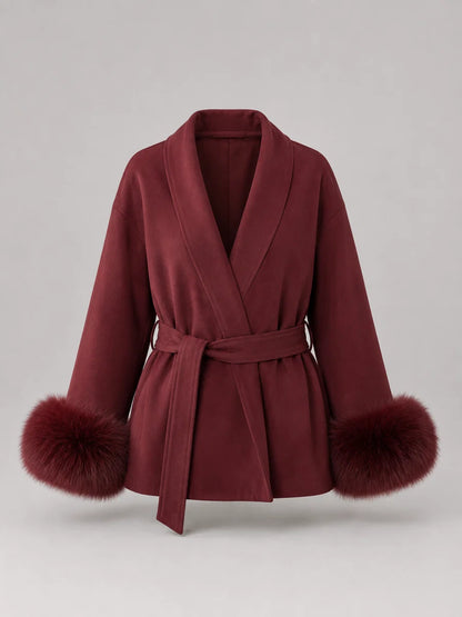 Odile | Wrapped for Refined Winters – Faux Fur Cuff Coat