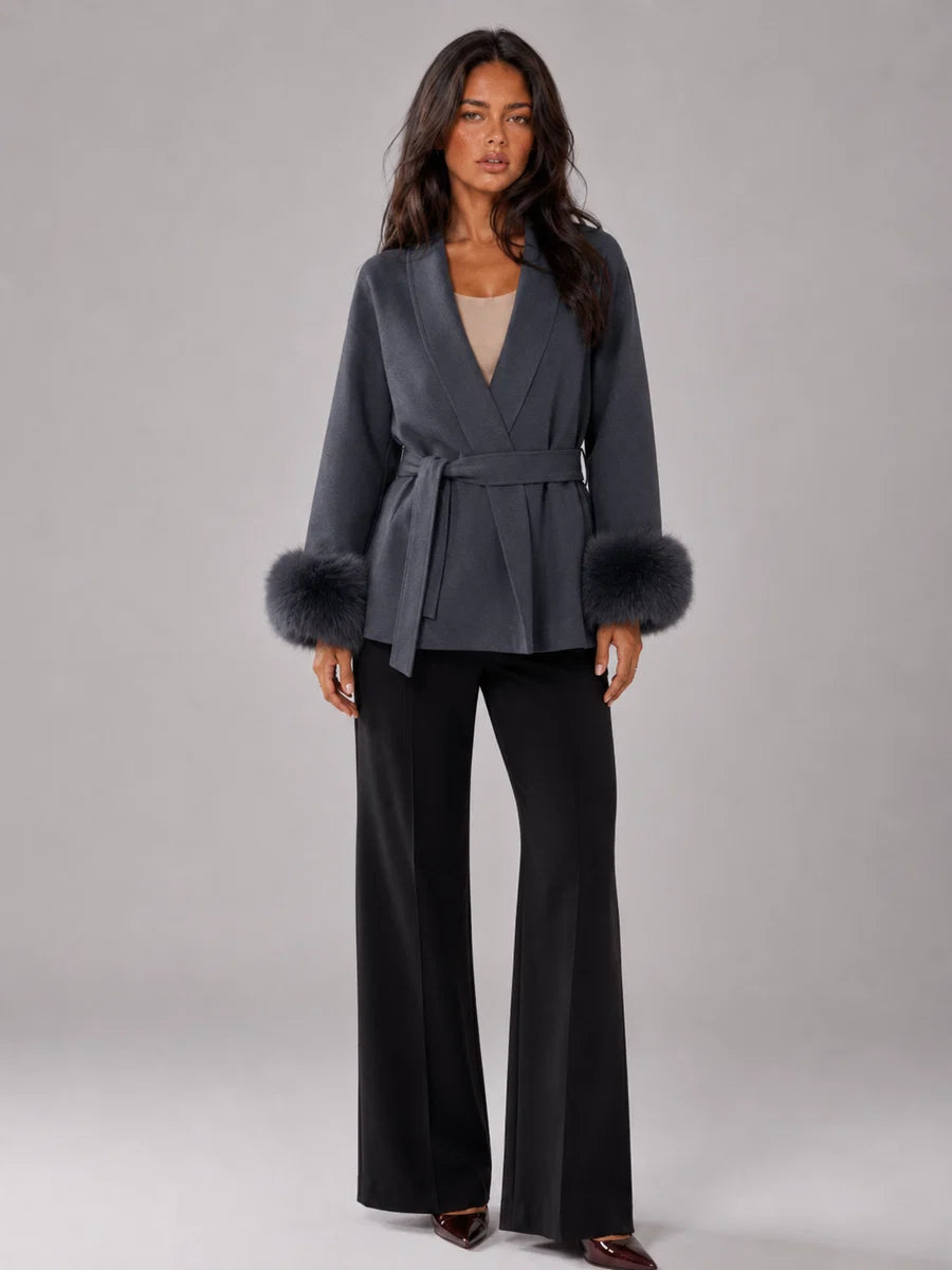 Odile | Wrapped for Refined Winters – Faux Fur Cuff Coat