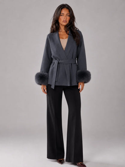 Odile | Wrapped for Refined Winters – Faux Fur Cuff Coat