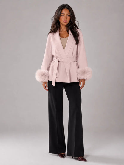 Odile | Wrapped for Refined Winters – Faux Fur Cuff Coat