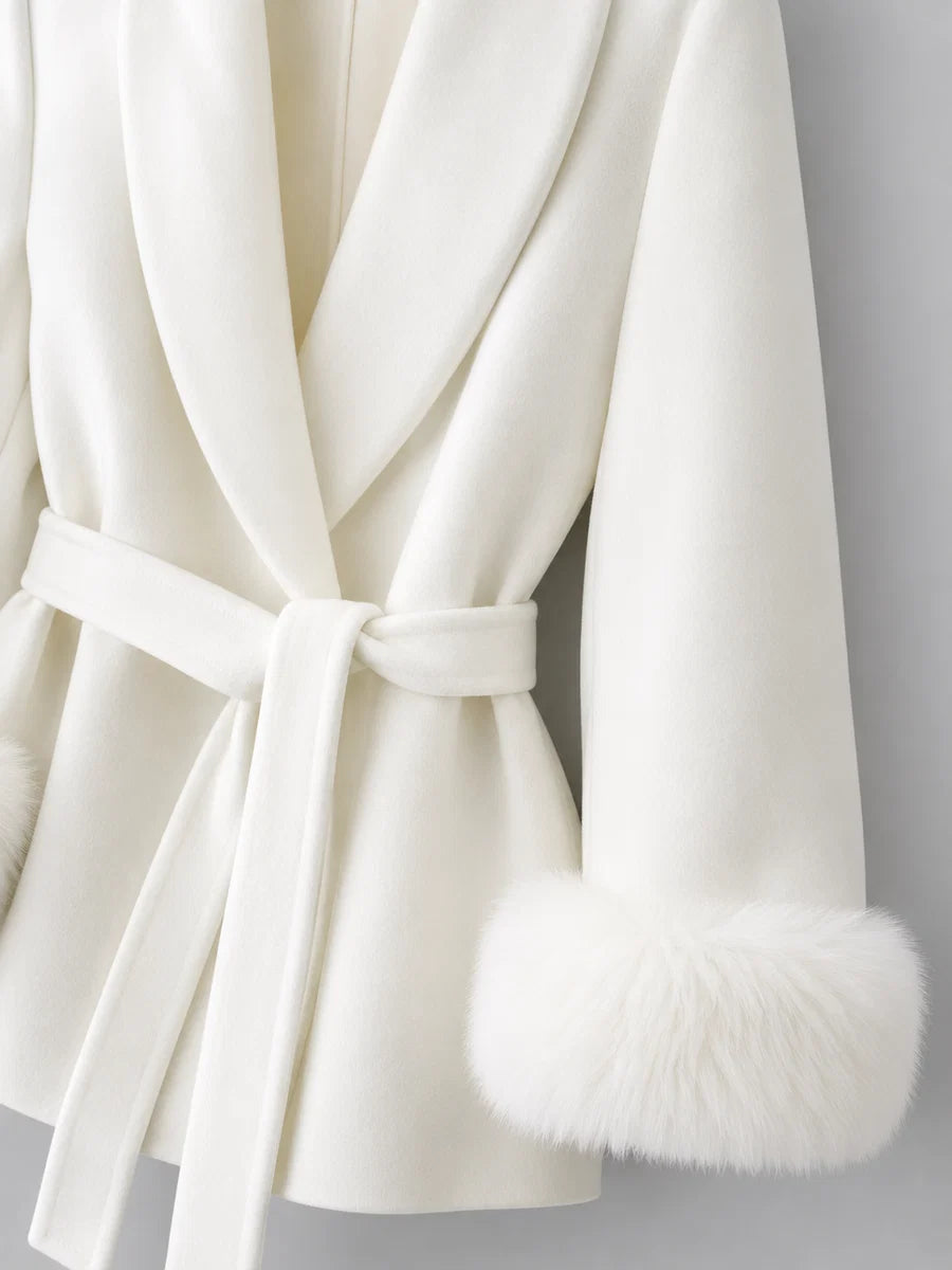 Odile | Wrapped for Refined Winters – Faux Fur Cuff Coat
