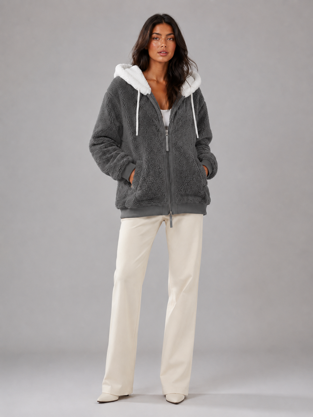 Sylvie Sherpa Fleece Jacket - styled view