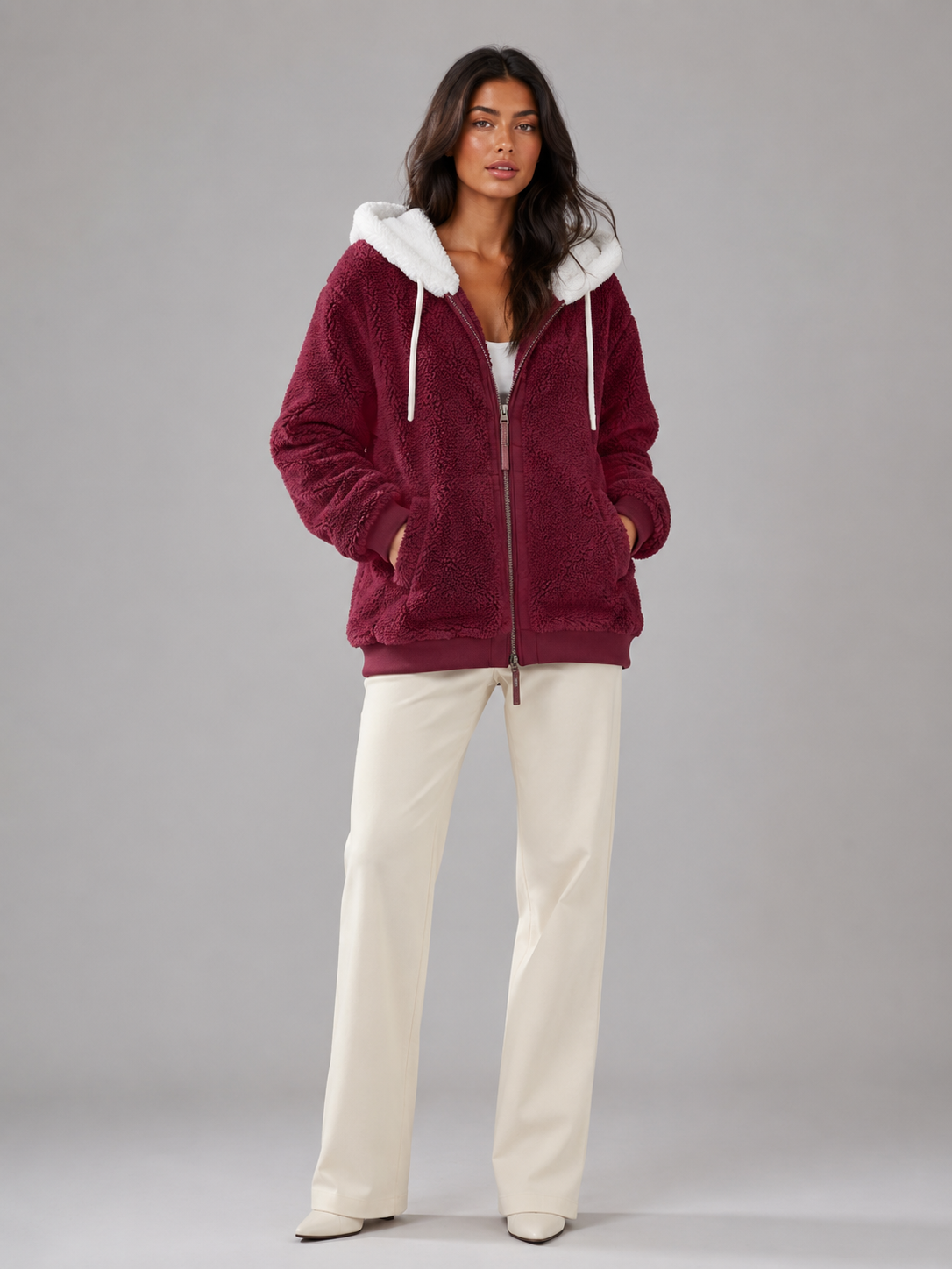 Sylvie Sherpa Fleece Jacket - front view