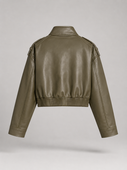 Talia Faux Leather Utility Jacket - colourway 2