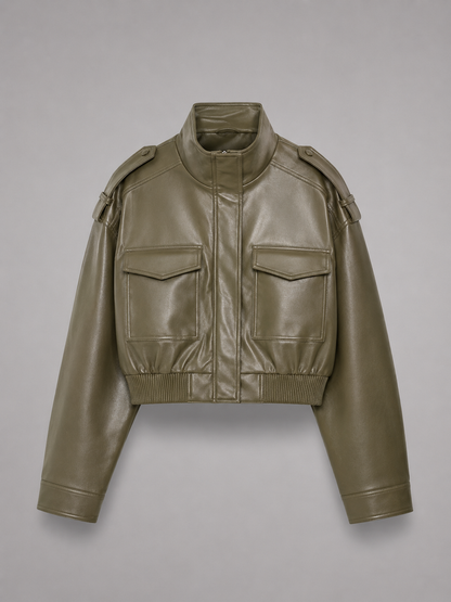 Talia Faux Leather Utility Jacket - colourway 3