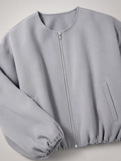 Verity Cropped Bomber Jacket - back view