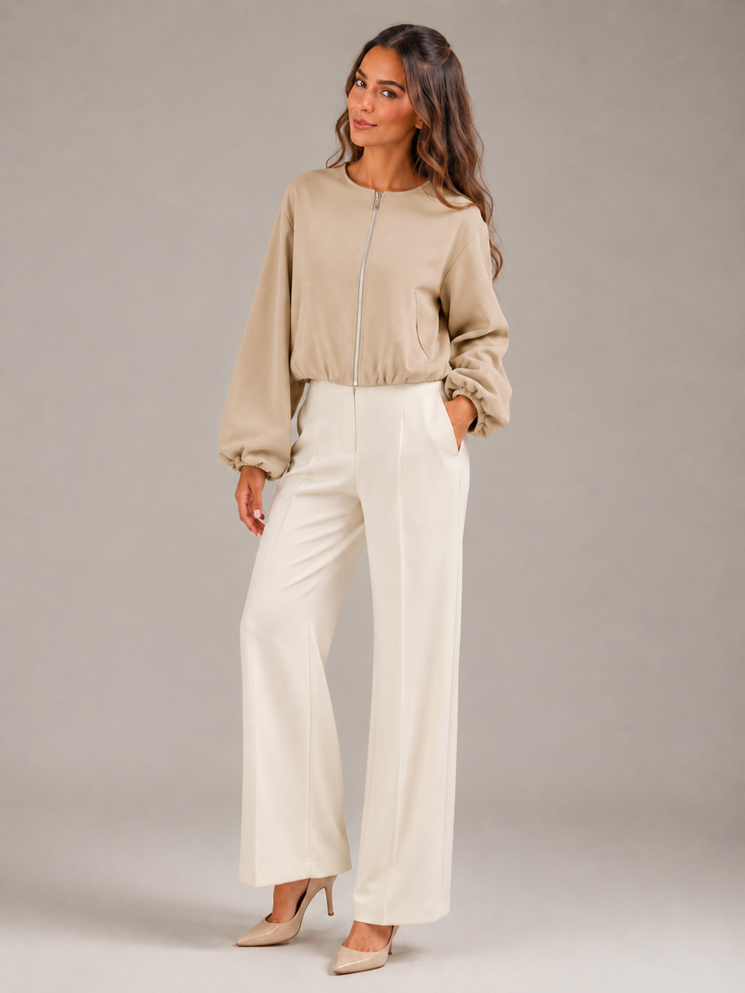Verity Cropped Bomber Jacket - colourway 2