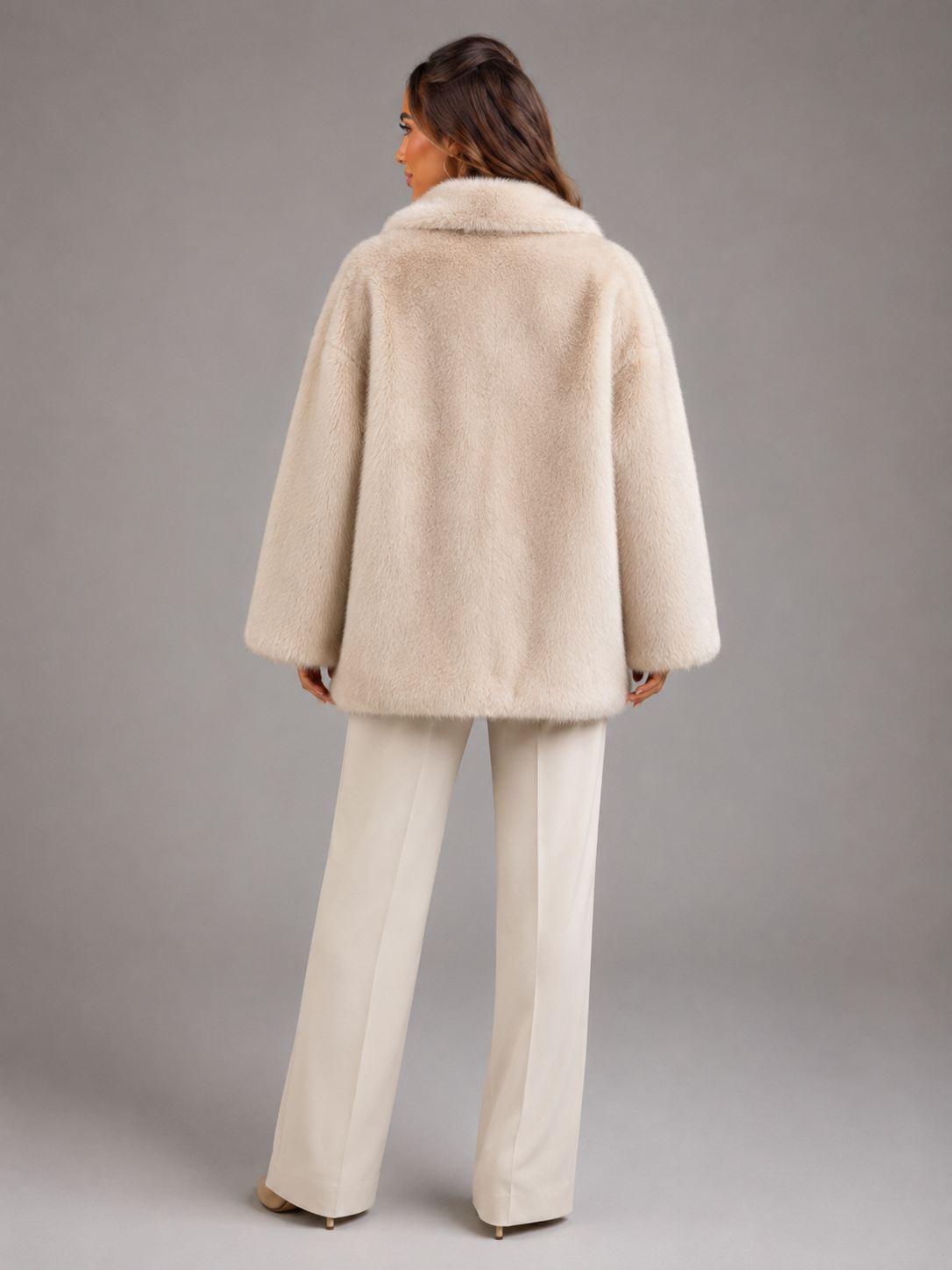 Winona Faux Fur Coat - back view