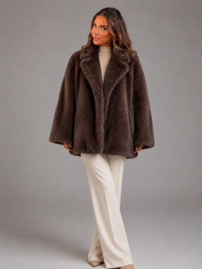 Winona Faux Fur Coat - full length styling
