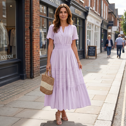 Delphine Boho Mini Dress - purple