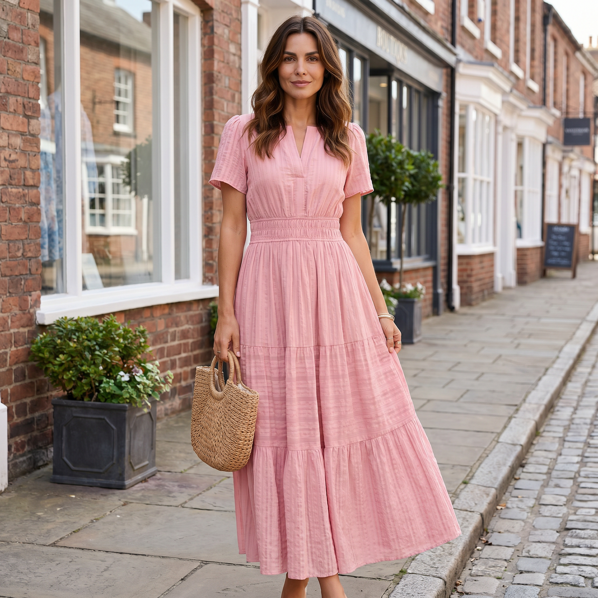Delphine Boho Mini Dress - pink