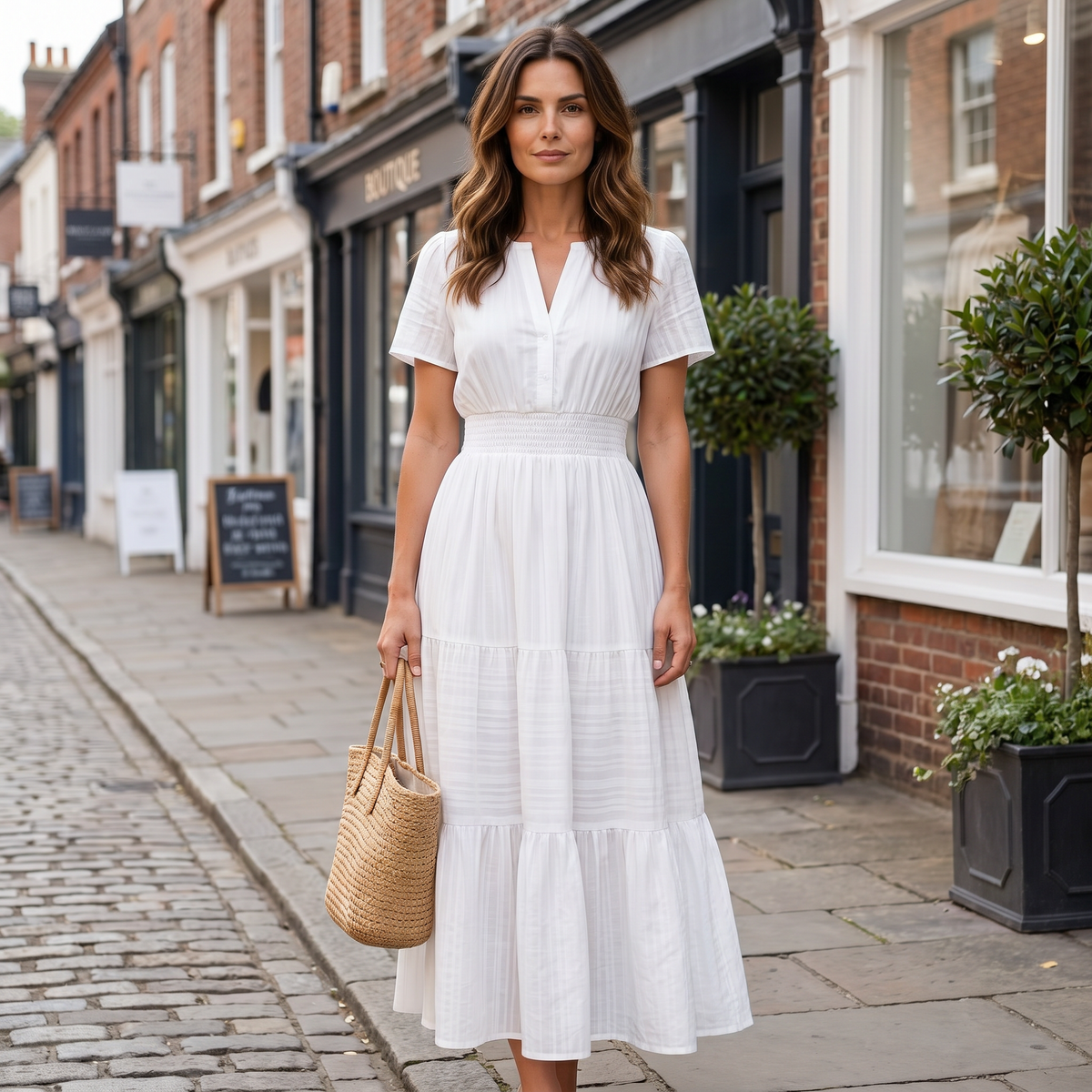 Delphine Boho Mini Dress - white