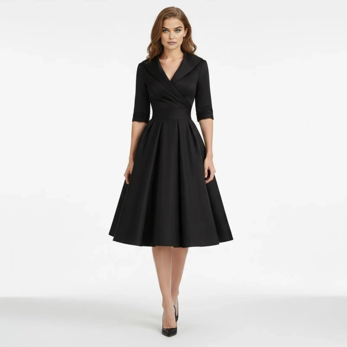 Vivienne Wrap Midi Dress - front view