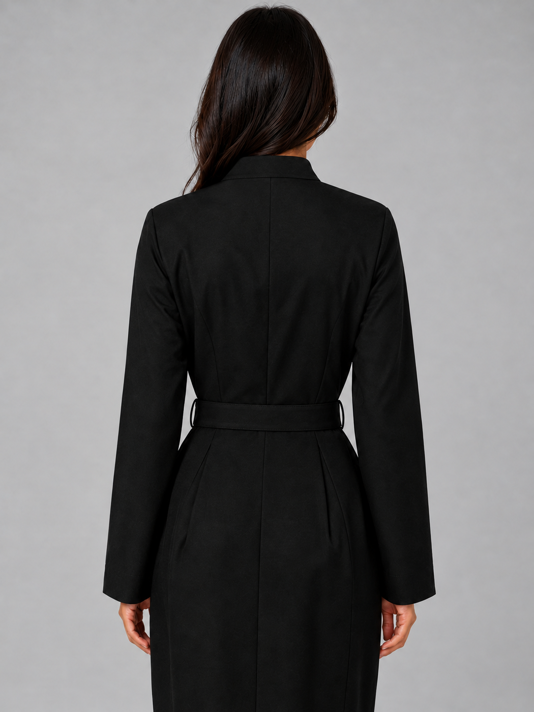 Feathorne Women's Belted Long Sleeve Midi Dress - view 2