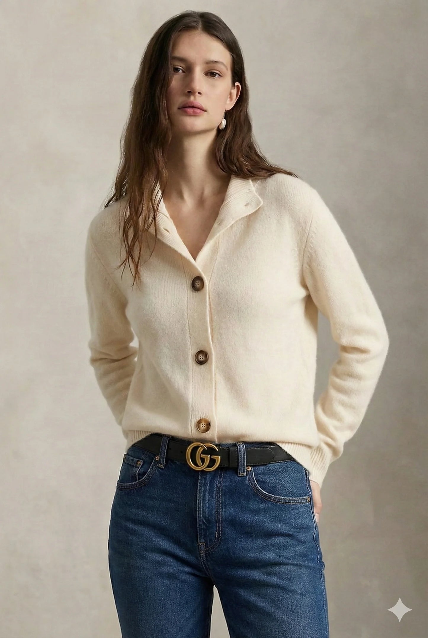Women's Cashmere Blend Cardigan Rosanna – Confidence Warmth Stylish Design