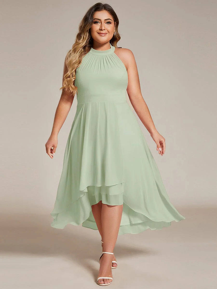 Seraphina | Pleated for Graceful Occasions – Halter Neck Midi Dress
