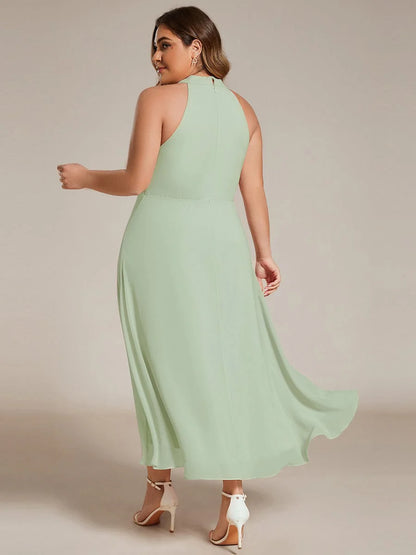 Seraphina | Pleated for Graceful Occasions – Halter Neck Midi Dress