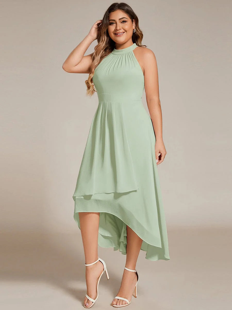 Seraphina | Pleated for Graceful Occasions – Halter Neck Midi Dress