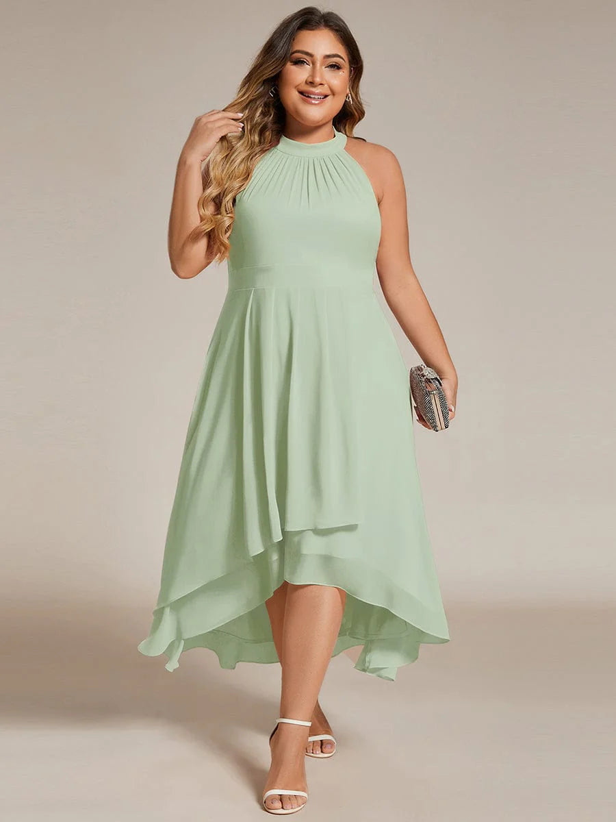 Seraphina | Pleated for Graceful Occasions – Halter Neck Midi Dress