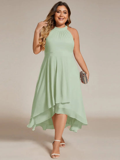 Seraphina | Pleated for Graceful Occasions – Halter Neck Midi Dress