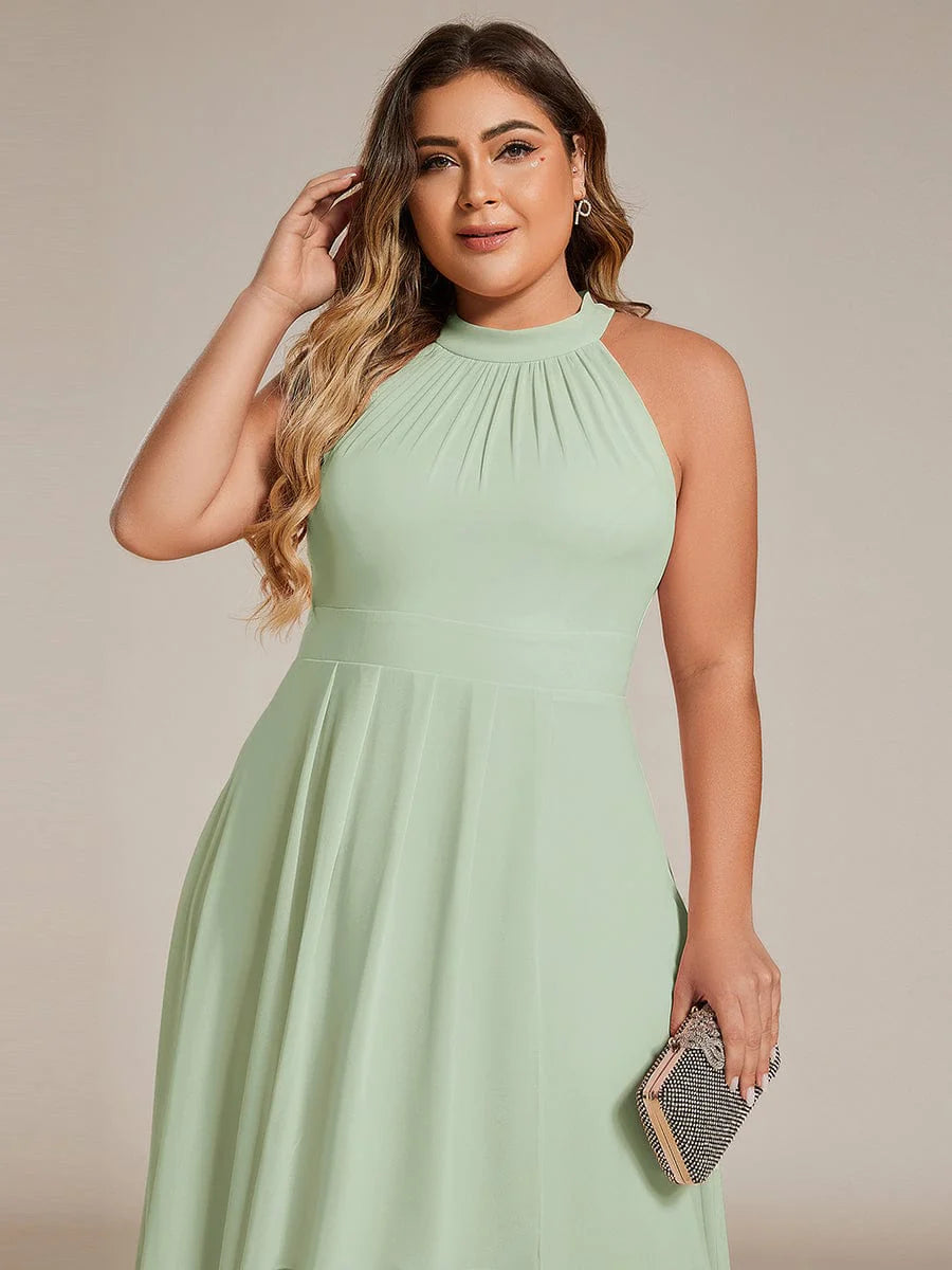 Seraphina | Pleated for Graceful Occasions – Halter Neck Midi Dress