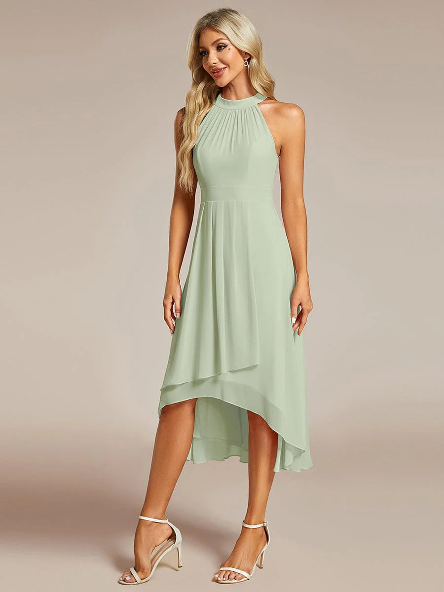 Seraphina | Pleated for Graceful Occasions – Halter Neck Midi Dress