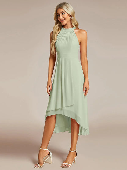 Seraphina | Pleated for Graceful Occasions – Halter Neck Midi Dress