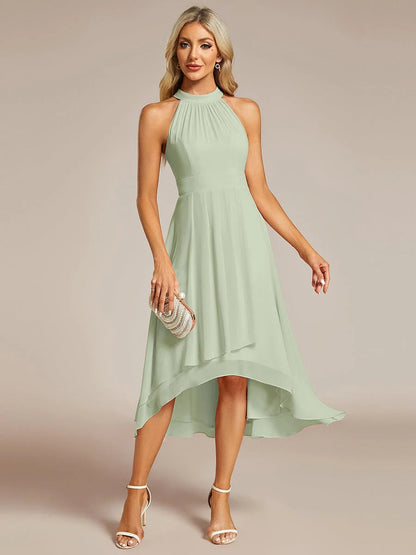 Seraphina | Pleated for Graceful Occasions – Halter Neck Midi Dress