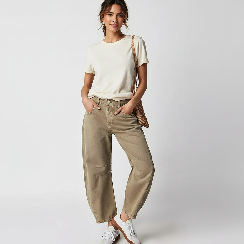 Feathorne Women's Bridget Black Barrel Jeans - alternate view