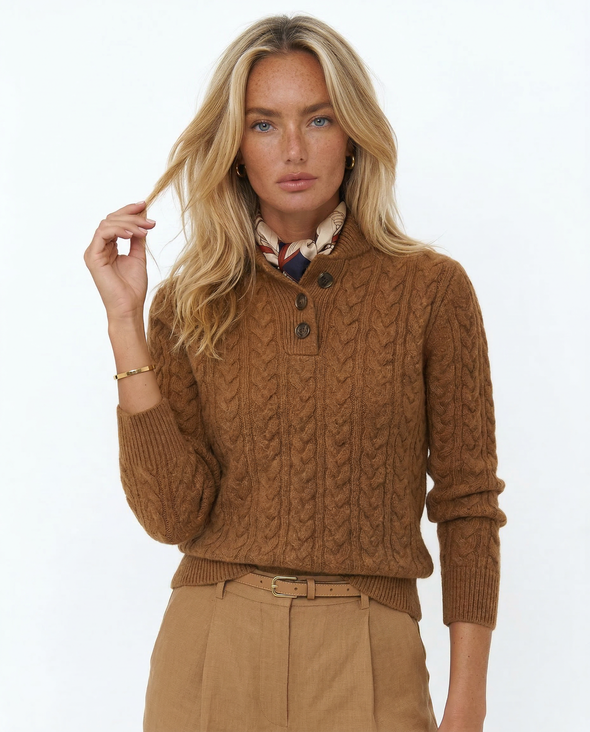 Feathorne Women's Eliza Vintage Cashmere Blend Sweater - front view style