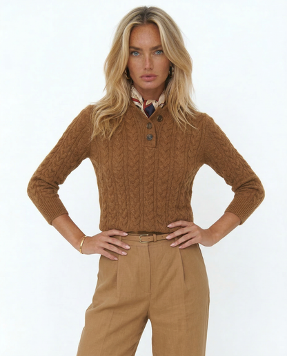 Feathorne Women's Eliza Vintage Cashmere Blend Sweater - side view style