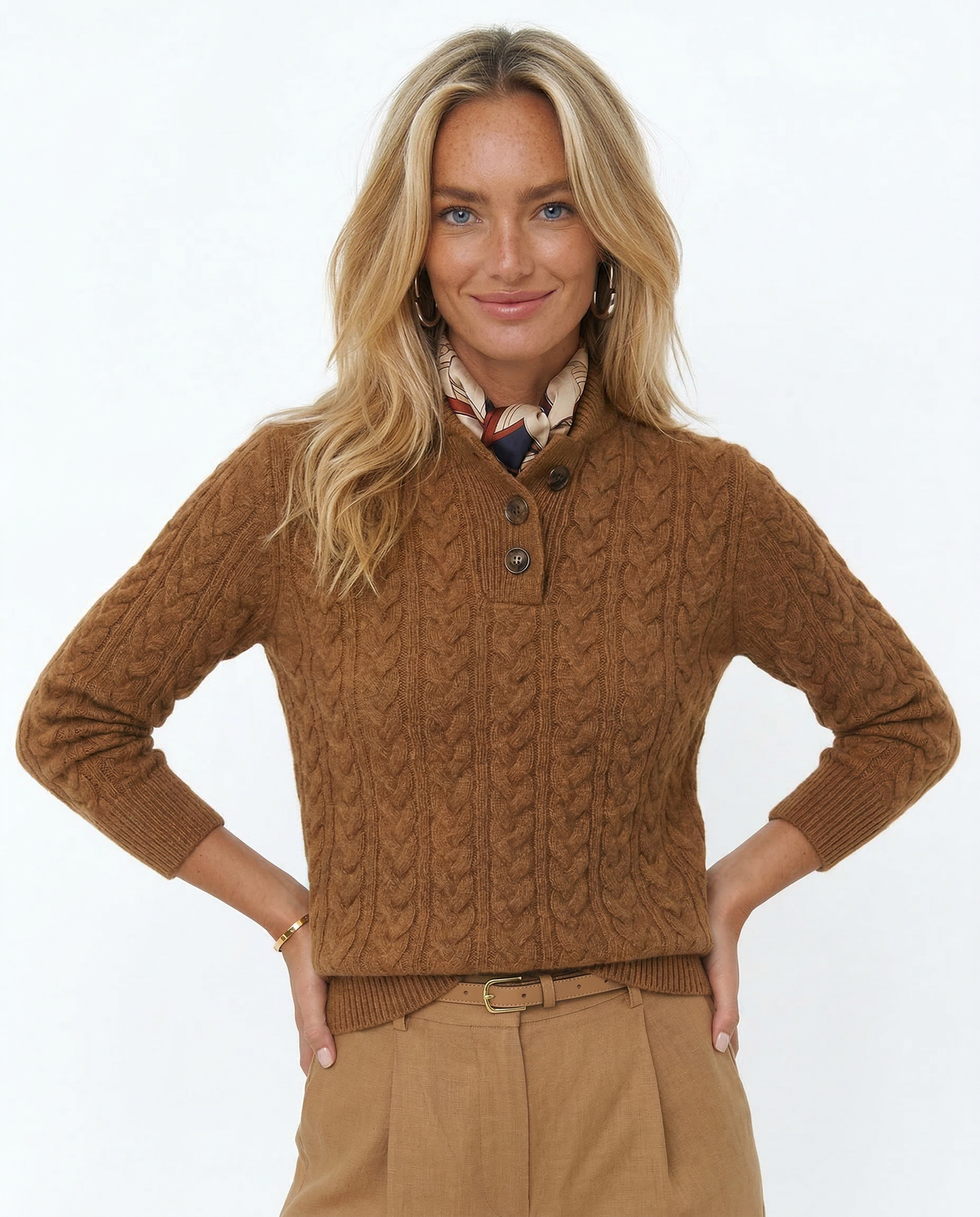 Feathorne Women's Eliza Vintage Cashmere Blend Sweater - back view showing details