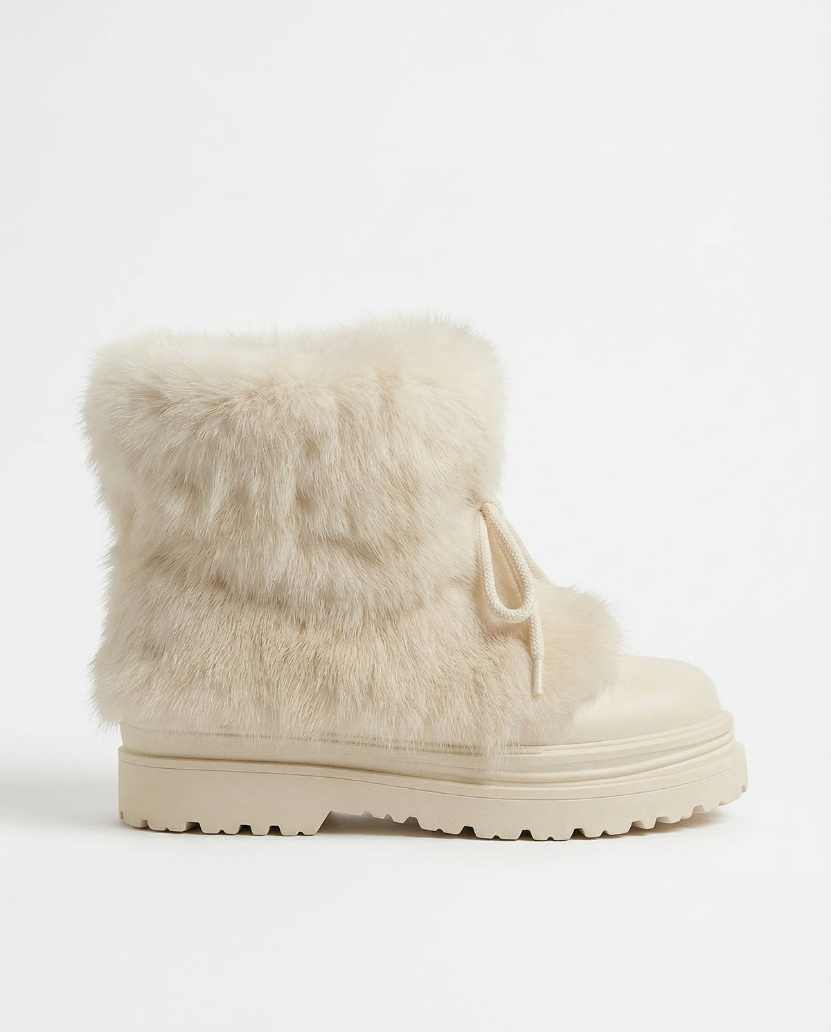 Feathorne Women's Josephine Black Faux Fur Winter Boots - front view style