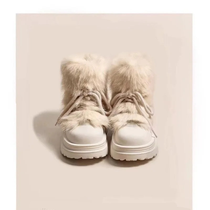Feathorne Women's Josephine Black Faux Fur Winter Boots - sole detail