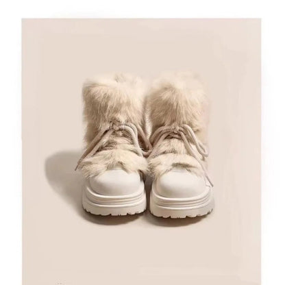 Feathorne Women's Josephine Black Faux Fur Winter Boots - sole detail