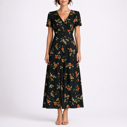 Feathorne Women's Georgiana Floral Midi Dress - styled view