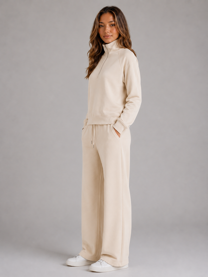 Feathorne Women's Marguerite Cream Lounge Set - back view showing details