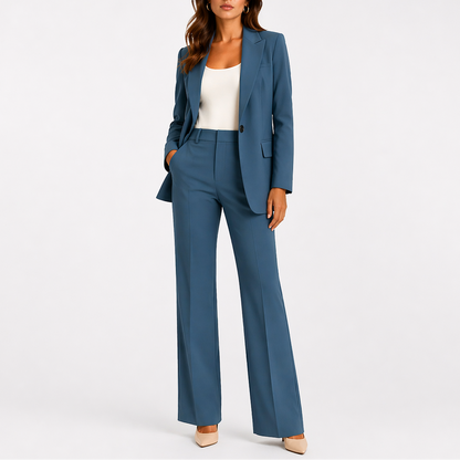 Feathorne Women's Constance Navy Two-Piece Blazer Set - front view style