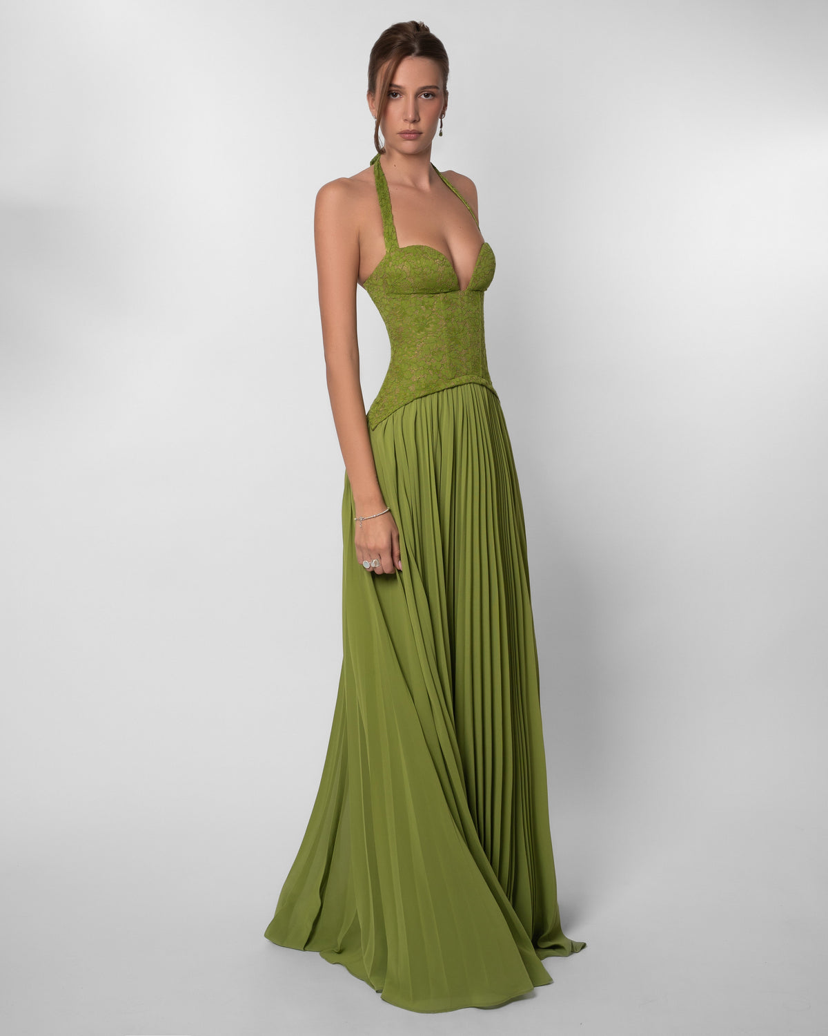 Feathorne Women's Sage Floral Lace Corset Maxi Dress - view 4