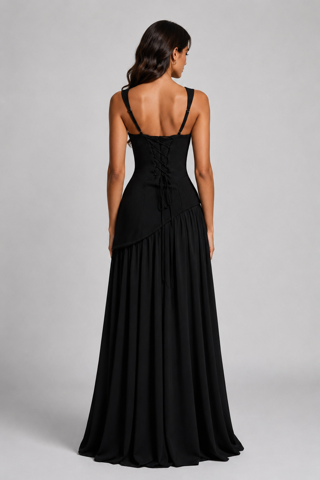Feathorne Women's Asymmetric Draped Side Slit Maxi Dress - view 12